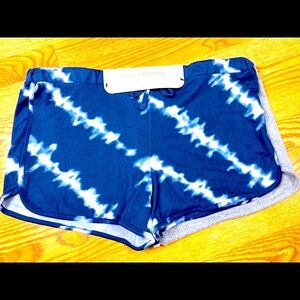 NEW Set of 2 Lucky Brand Lounge Shorts 1 Blue Tie Dye, 1 Soft Gray Sz Large